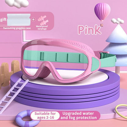 🍹 2025 HEISS 50% Rabatt ☀️ HD-wasserdichte und antibeschlagende Kinder-Schwimmbrillen mit großem Rahmen