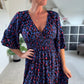 🔥🐆 Letzter Tag Promotion 49% RABATT - 👗 Leopardenkleid mit geraffter Taille