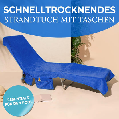 🌞Sommer-Heißverkauf-50% Rabatt🏖️Sonnenliege Handtuch in Tasche mit Taschen Lagerung
