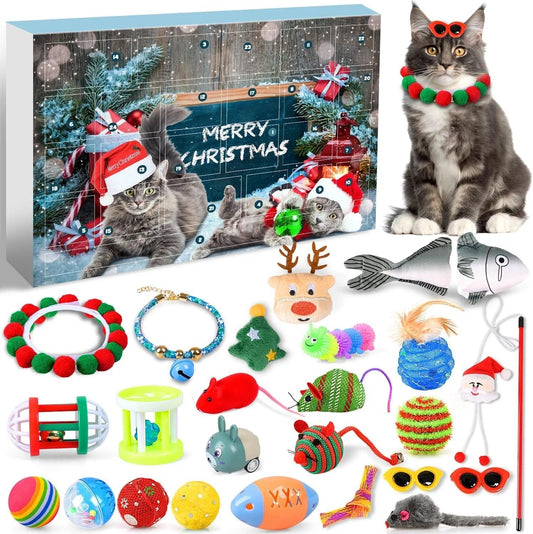 🔥Letzte 48 Stunden 49%OFF😻2024 Weihnachts-Countdown-Katzenspielzeug-Adventskalender🎁
