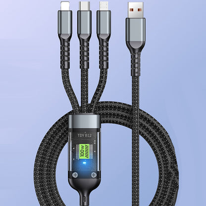 💥 Limited Time 49% Rabatt🔥⚡3-in-1 100W Transparentes Schnellladekabel