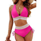 🔥Letzter Tag Spezial Preis €15.99!! 💥-👙Patchwork-Bikini mit V-Ausschnitt, 2-teiliges Set