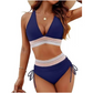 🔥Letzter Tag Spezial Preis €15.99!! 💥-👙Patchwork-Bikini mit V-Ausschnitt, 2-teiliges Set